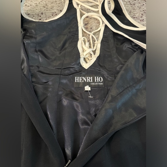 Henri Ho Vintage Luxury Contrast Cut out Lace Black dress made in Korea - Picture 6 of 13